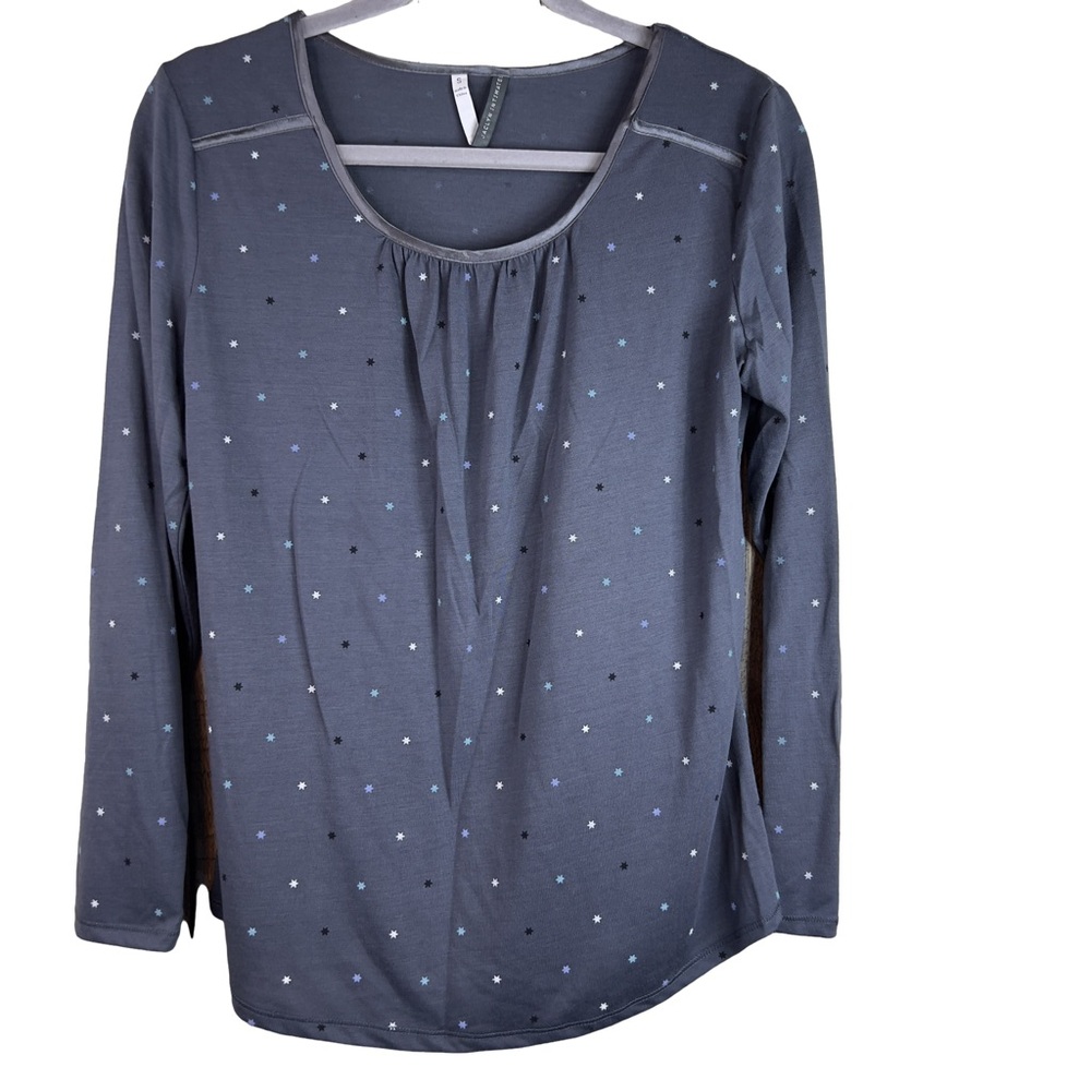 Jaclyn Intimates Size Small Gray Long Sleeve Crewneck Star Print Sleep S…